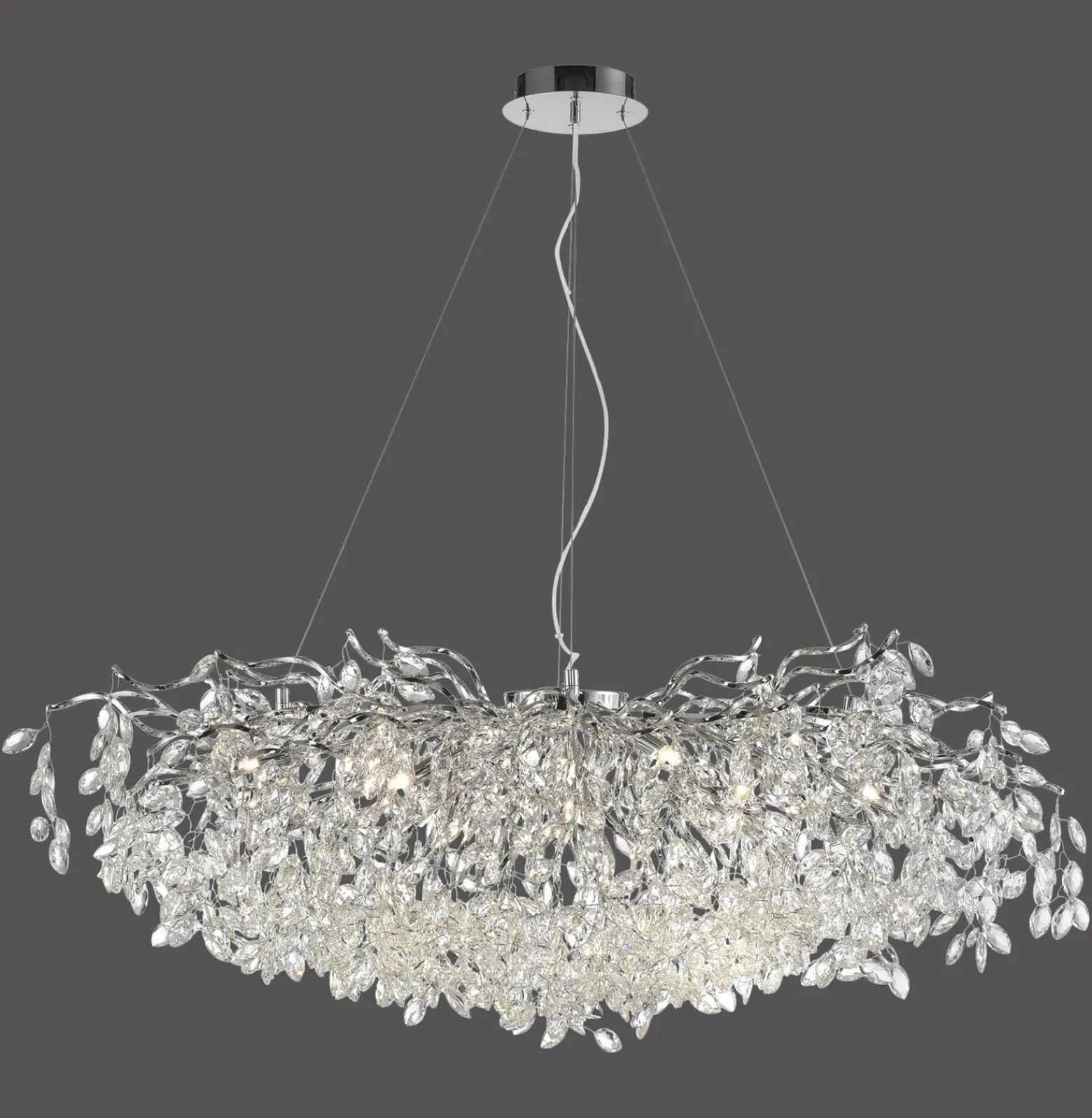 Paul Neuhaus Ricicle kattokruunu, kromi, pituus 120 cm