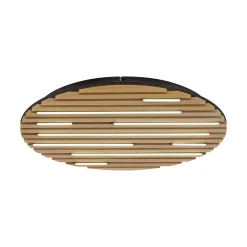 Paul Neuhaus Smart LED-kattovalaisin Q-Acoustic, puu Ø 60 cm