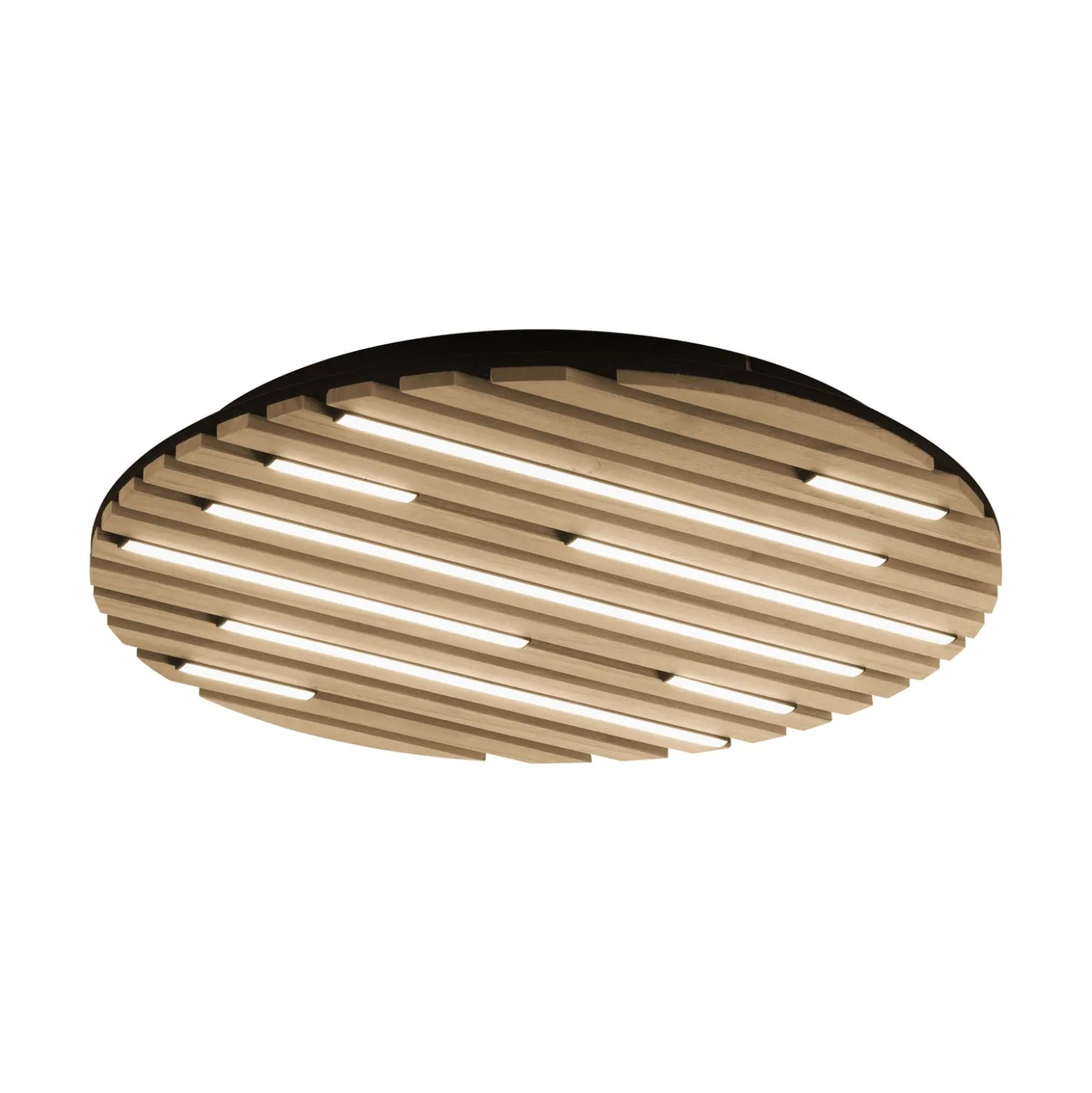 Paul Neuhaus Smart LED-kattovalaisin Q-Acoustic, puu Ø 60 cm