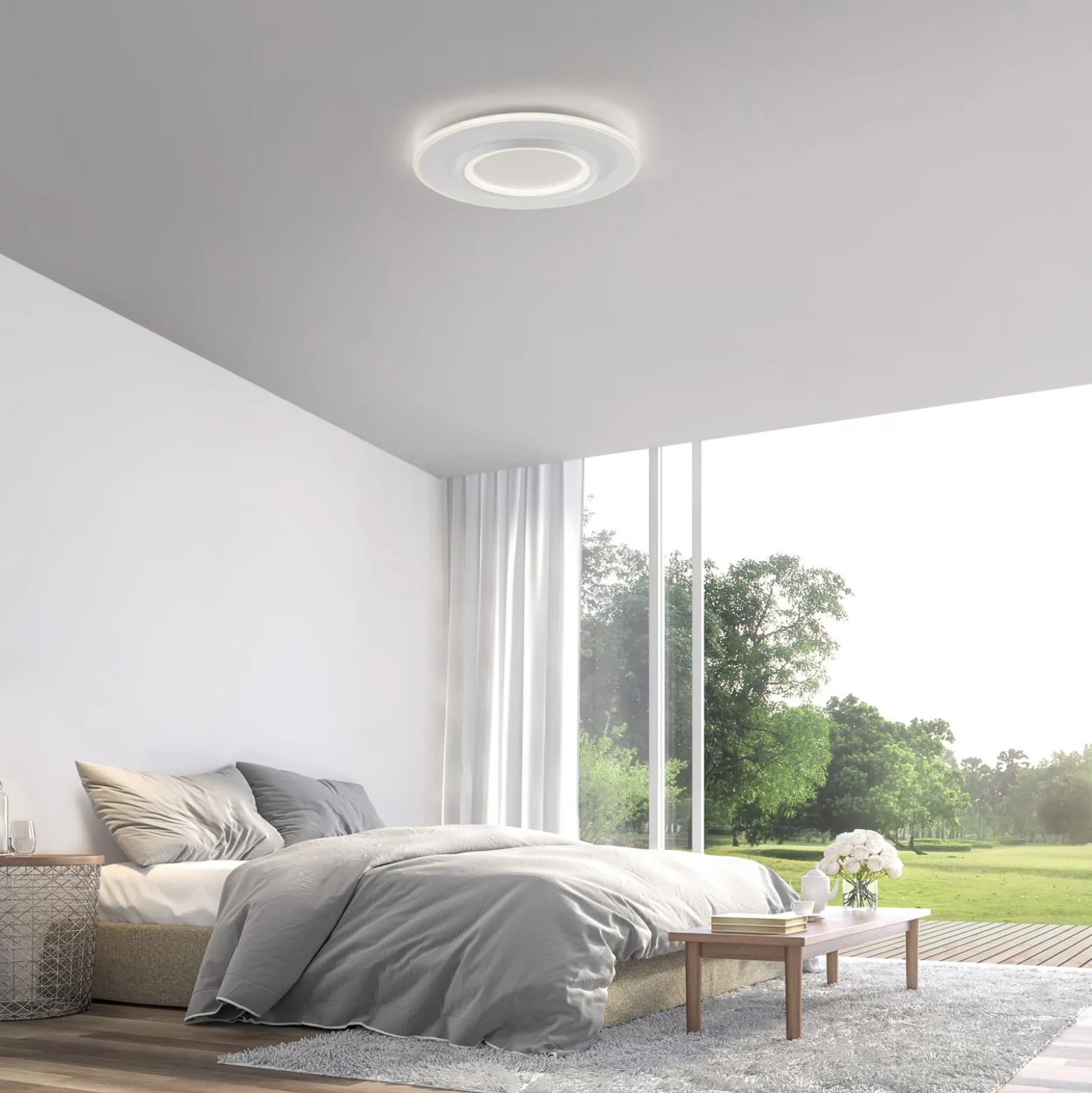 Paul Neuhaus Smart LED-kattovalaisin Q-Kalina, valkoinen, Ø 50 cm