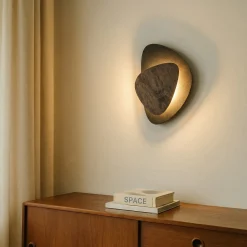 Pedra-LED-seinävalaisin, musta/wenge, teräs, puu, 3 000 K