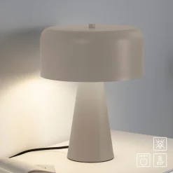 PENTO-pöytävalaisin, beige, korkeus 35 cm, metalli, E27