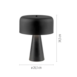 PENTO-pöytävalaisin, musta, korkeus 35 cm, metalli, E27