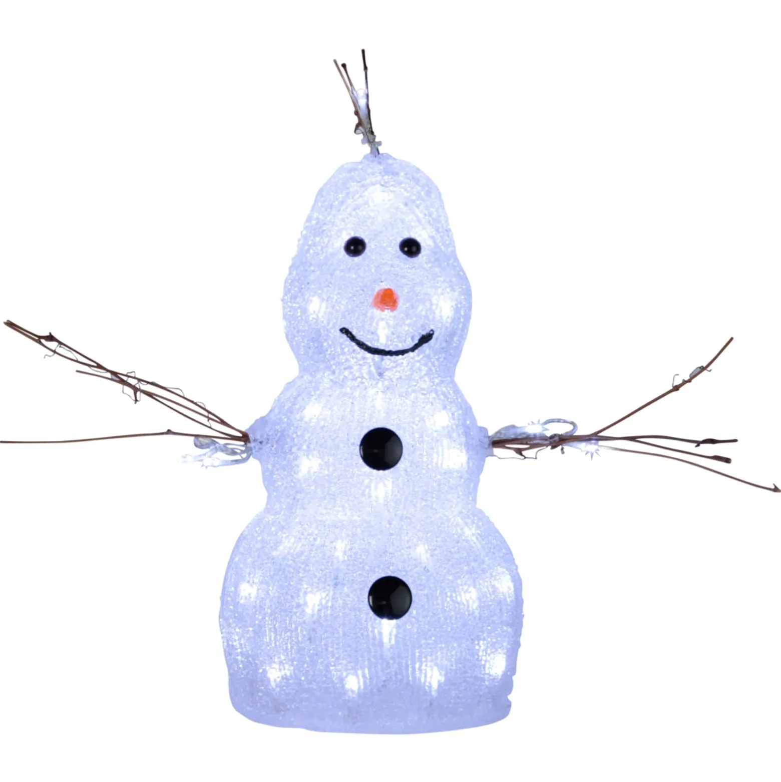 Pieni LED-luku Crystal Snowman ulkotiloihin