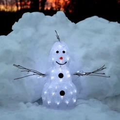 Pieni LED-luku Crystal Snowman ulkotiloihin