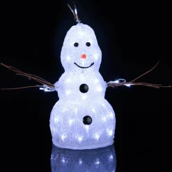 Pieni LED-luku Crystal Snowman ulkotiloihin