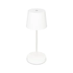 Piha LED-pöytävalaisin ladattavalla paristolla, valkoinen