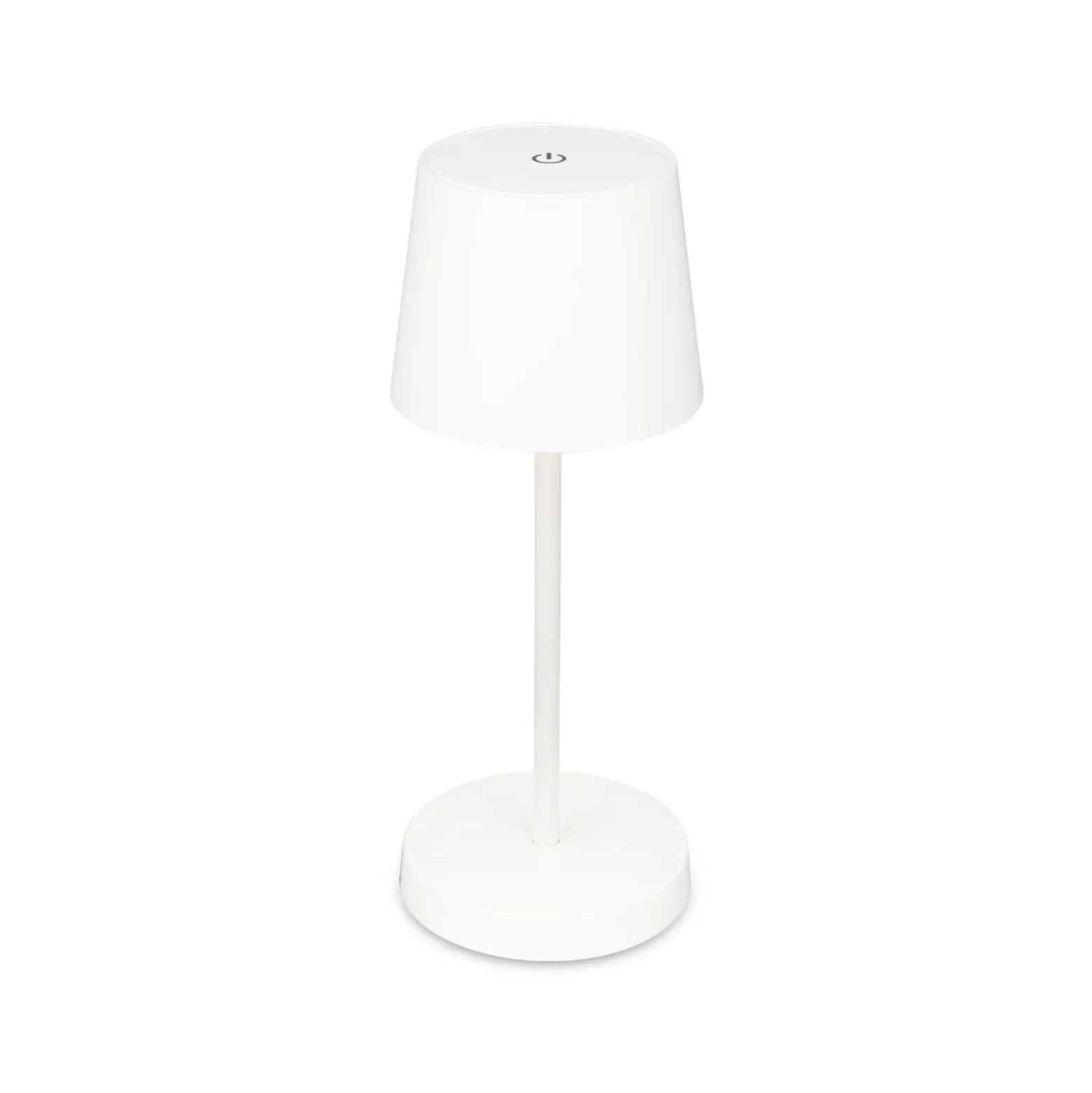 Piha LED-pöytävalaisin ladattavalla paristolla, valkoinen