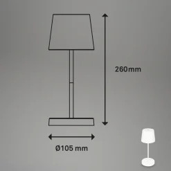 Piha LED-pöytävalaisin ladattavalla paristolla, valkoinen