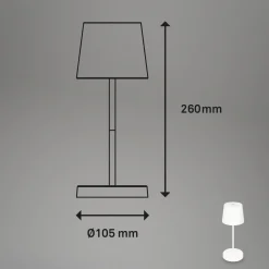 Piha LED-pöytävalaisin ladattavalla paristolla, valkoinen