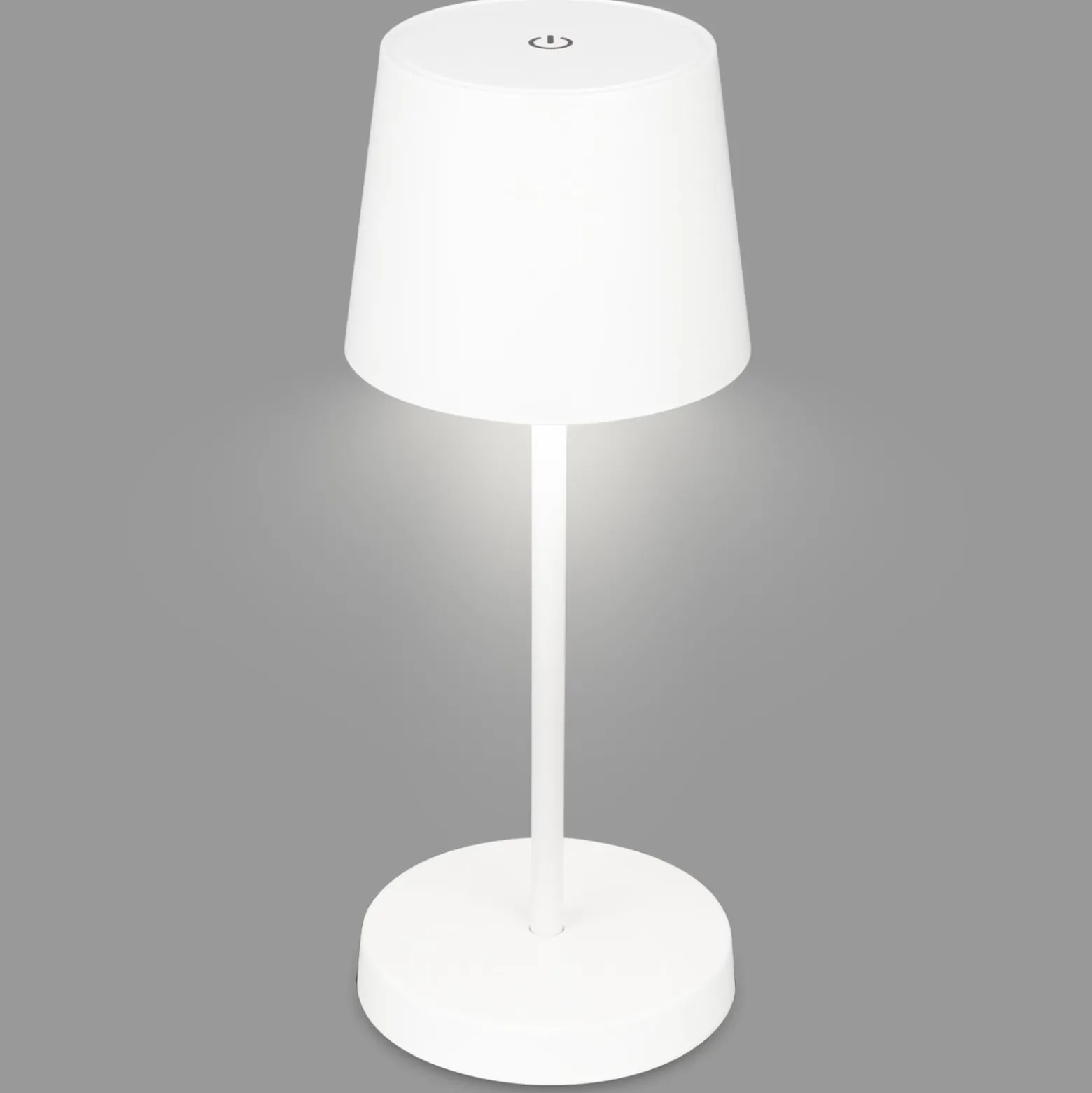 Piha LED-pöytävalaisin ladattavalla paristolla, valkoinen