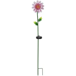 Pink Daisy -LED-aurinkovalaisin, kukan muotoinen