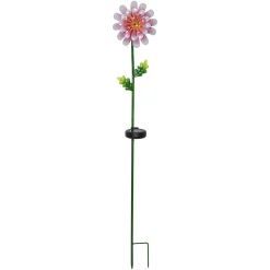 Pink Daisy -LED-aurinkovalaisin, kukan muotoinen