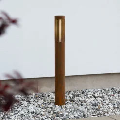 Pistoia-pylväsvalaisin, ruosteenvärinen, korkeus 95 cm, metalli, IP54
