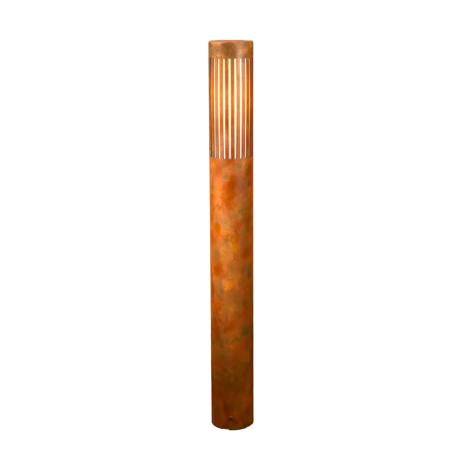 Pistoia-pylväsvalaisin, ruosteenvärinen, korkeus 95 cm, metalli, IP54