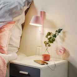 Prandina Bima W1 USB -LED-seinävalaisin, roosa