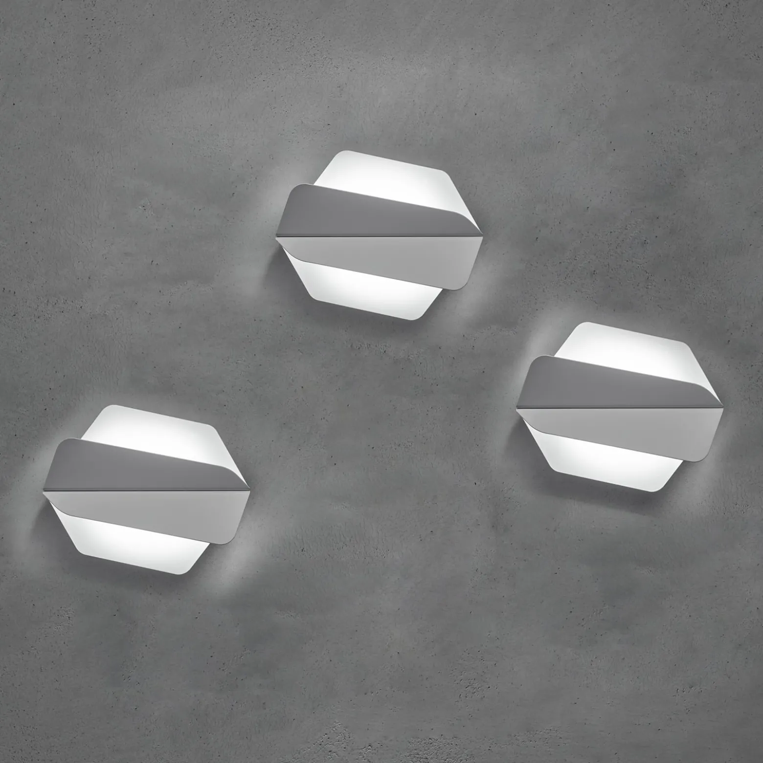 Prandina Dolomite W1-LED-seinälamppu 3x 3000K valk