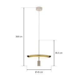 Prandina Landing S50 -LED-riippuvalo, messinki