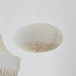 PR Home Anita-riippuvalaisin paperivarjostimella, valkoinen