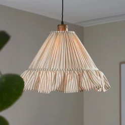 PR Home Estrid-riippuvalo, beige, kangas, Ø 40 cm, E27