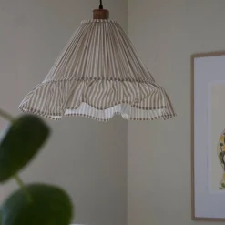 PR Home Estrid-riippuvalo, beige, kangas, Ø 40 cm, E27