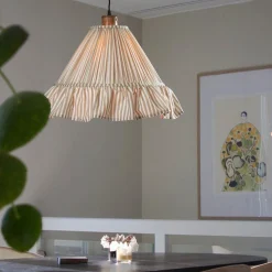 PR Home Estrid-riippuvalo, beige, kangas, Ø 40 cm, E27