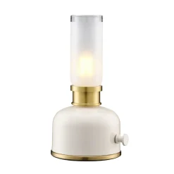 PR Home LED-ladattava pöytävalaisin Frida, beige, korkeus 22 cm