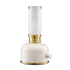 PR Home LED-ladattava pöytävalaisin Frida, beige, korkeus 22 cm