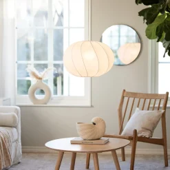 PR Home Olivia riippuvalaisin, tekstiilivarjostin, valkoinen, Ø 50 cm
