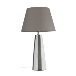 PR Home pöytälamppu Leya, ruskea/valkoinen, korkeus 54 cm metalli/kangas