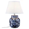 PR Home pöytävalaisin Fanny, sininen/valkoinen, keraaminen, 47 cm, E27