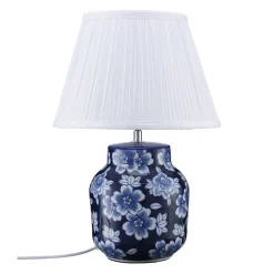 PR Home pöytävalaisin Fanny, sininen/valkoinen, keraaminen, 47 cm, E27