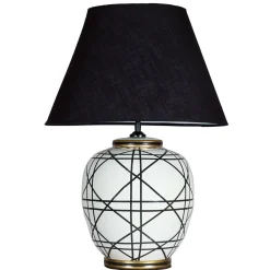 PR Home pöytävalaisin New York, musta, korkeus 60 cm, keraaminen
