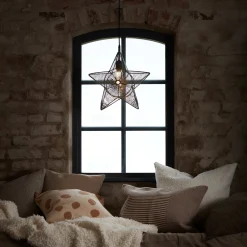 PR Home Regina -koristetähti, metallilanka, beige