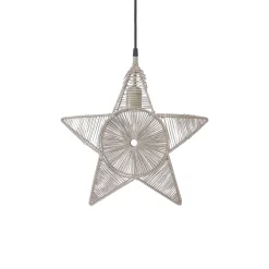 PR Home Regina -koristetähti, metallilanka, beige