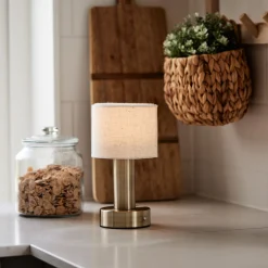 PR Home Tiara ladattava pöytävalaisin, CCT, pellava/messinki