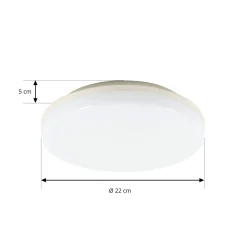 Prios Artin -LED-kattovalo anturi pyöreä 22 cm