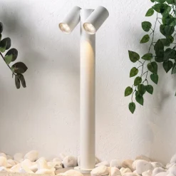 PRIOSin Tulimar-pylväsvalaisin, 2-lamppuinen, 60 cm, valkoinen, IP65
