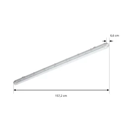 PRIOS kosteiden tilojen valaisin Lior, 157 cm, 1 x T8, G13, IP65, 18 W