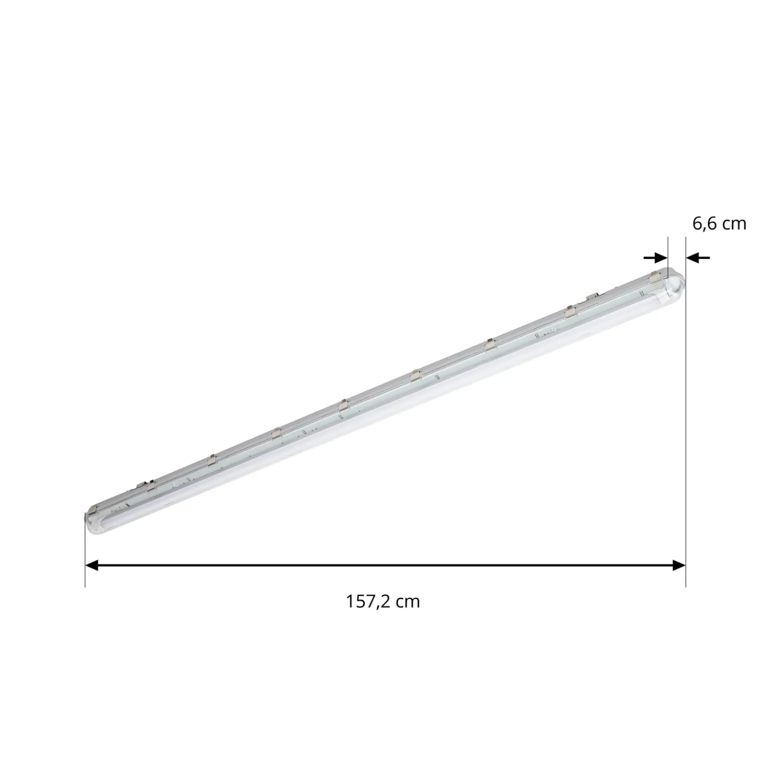 PRIOS kosteiden tilojen valaisin Lior, 157 cm, 1 x T8, G13, IP65, 18 W