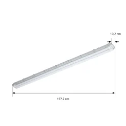 PRIOS kosteiden tilojen valaisin Lior, 157 cm, 2 x T8, G13, IP65, 18 W