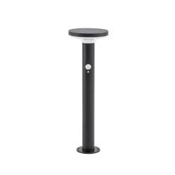 PRIOS LED-aurinkokäyttöinen jalkavalaisin Kalen, musta, 50 cm, liiketunnistin