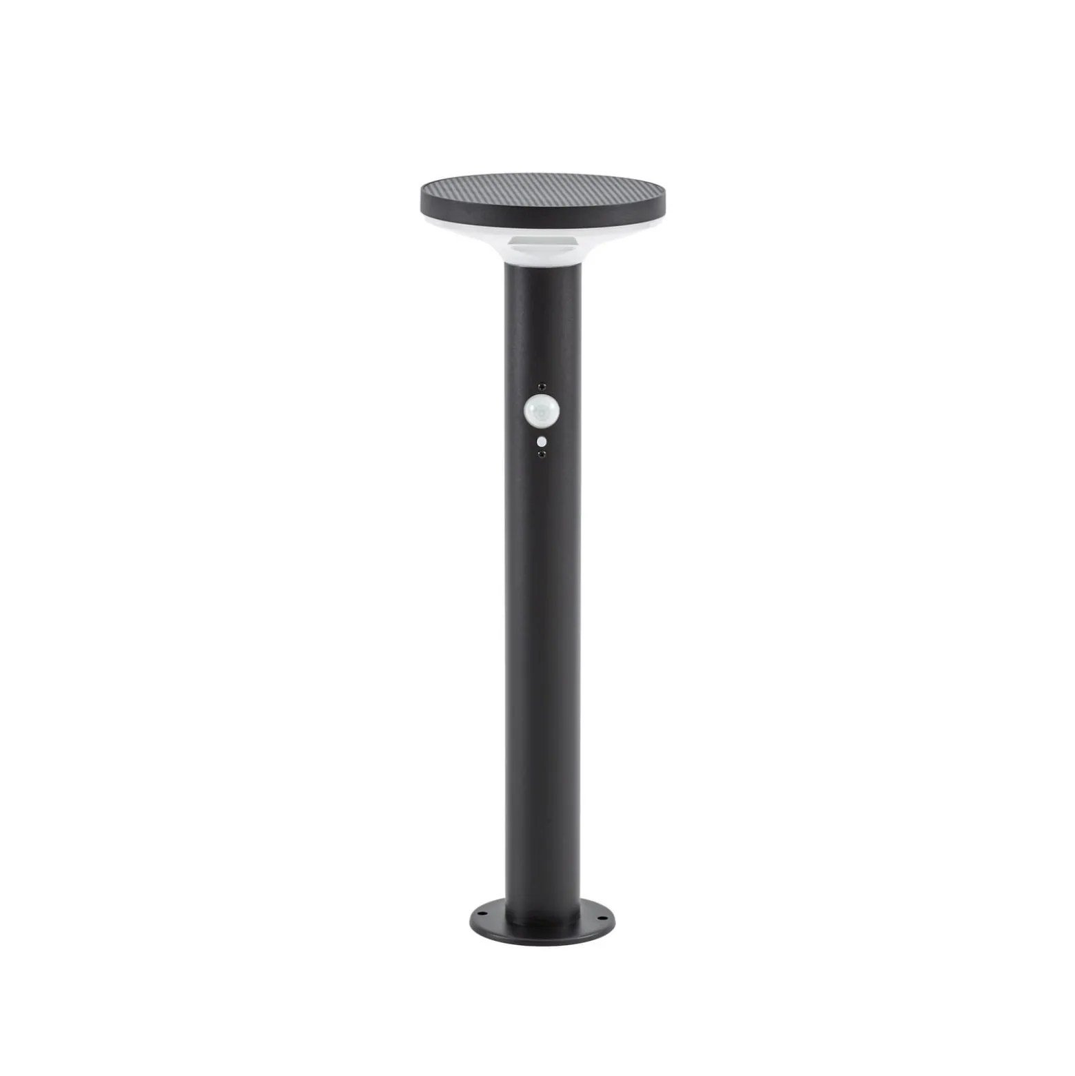 PRIOS LED-aurinkokäyttöinen jalkavalaisin Kalen, musta, 50 cm, liiketunnistin