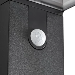 Prios LED-aurinkokäyttöinen seinävalaisin Aurino, musta, anturi, IP44