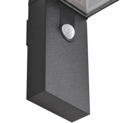 Prios LED-aurinkokäyttöinen seinävalaisin Aurino, musta, anturi, IP44