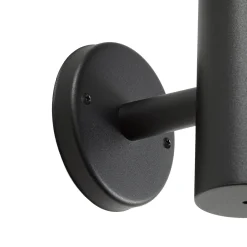 PRIOS LED-aurinkokäyttöinen seinävalaisin Kalen, 17 cm, musta, liiketunnistin