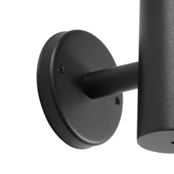 PRIOS LED-aurinkokäyttöinen seinävalaisin Kalen, 17 cm, musta, liiketunnistin
