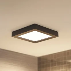 Prios LED-kattovalaisin Alette, musta, 24 W, CCT, himmennettävä