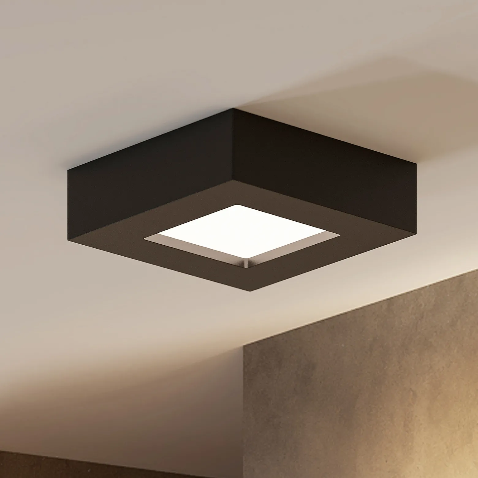 Prios LED-kattovalaisin Alette, musta, 6 W, CCT, himmennettävä
