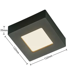 Prios LED-kattovalaisin Alette, musta, 6 W, CCT, himmennettävä